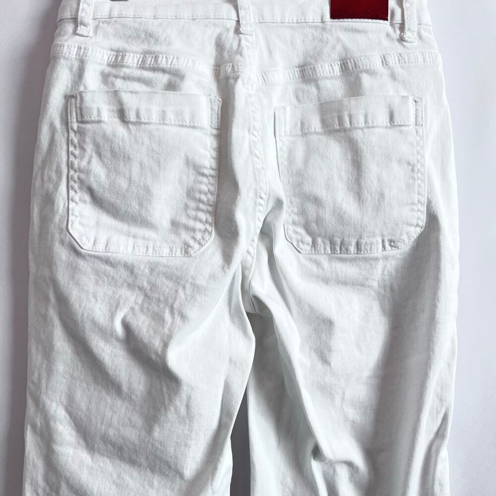 WOMENS WIDE LEG CROPPED JEANS HIGH WAISTED FRONT AND BACK POCKETS WHITE SIZE S - Picture 5 of 12